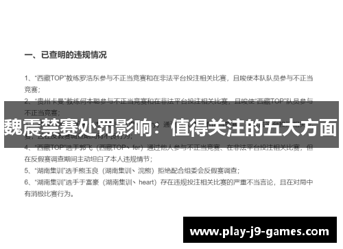 魏震禁赛处罚影响:值得关注的五大方面 魏震禁赛处罚影响:值得关注的五大方面
